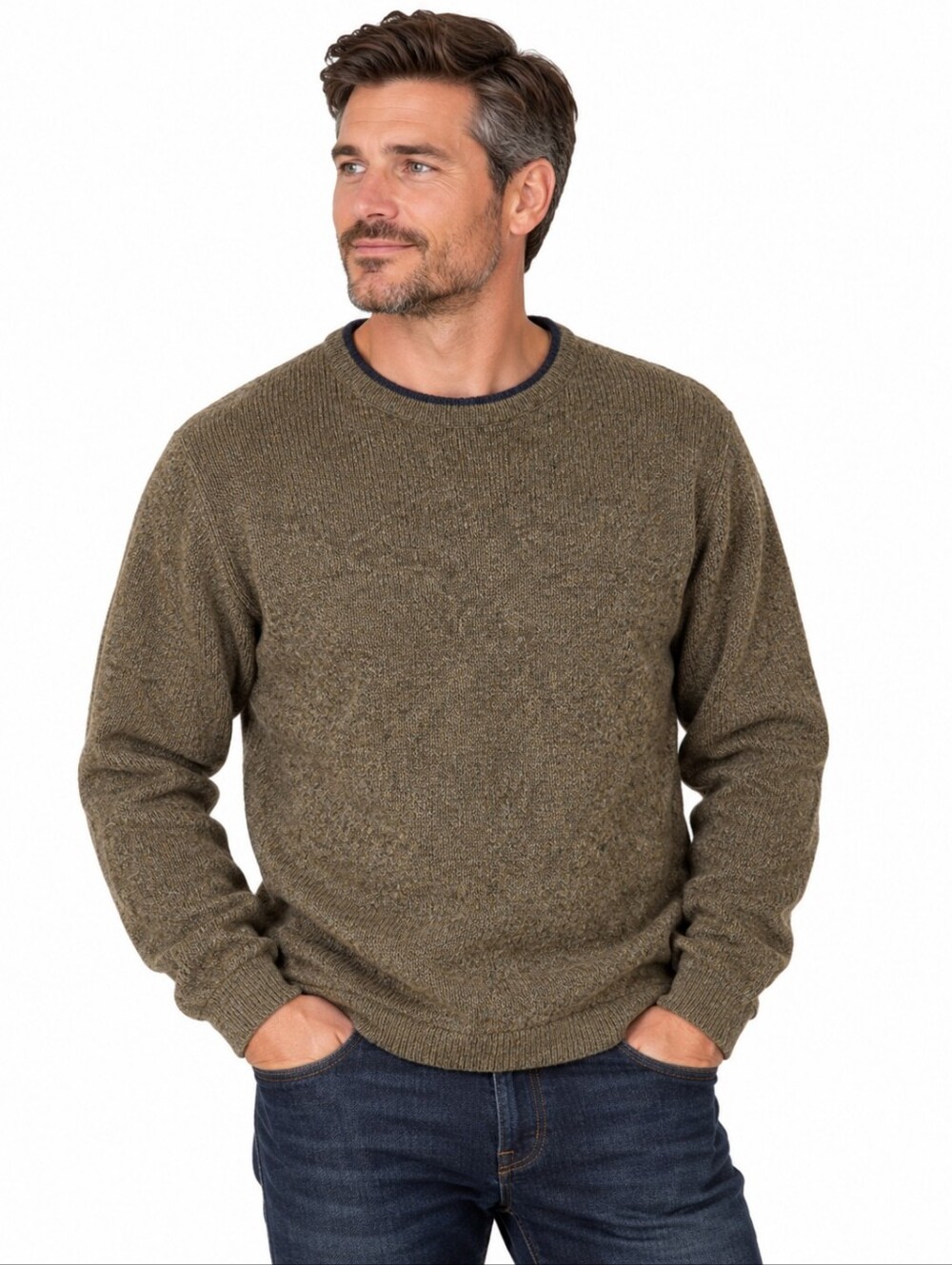 Woolrich John Rich & Bros Men’s Brown Wool Blend Crewneck Sweater M